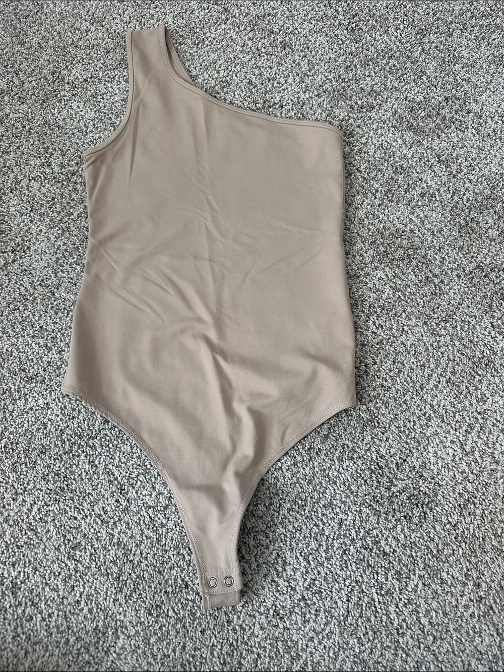 Abercrombie & Fitch One-Shoulder Taupe Bodysuit